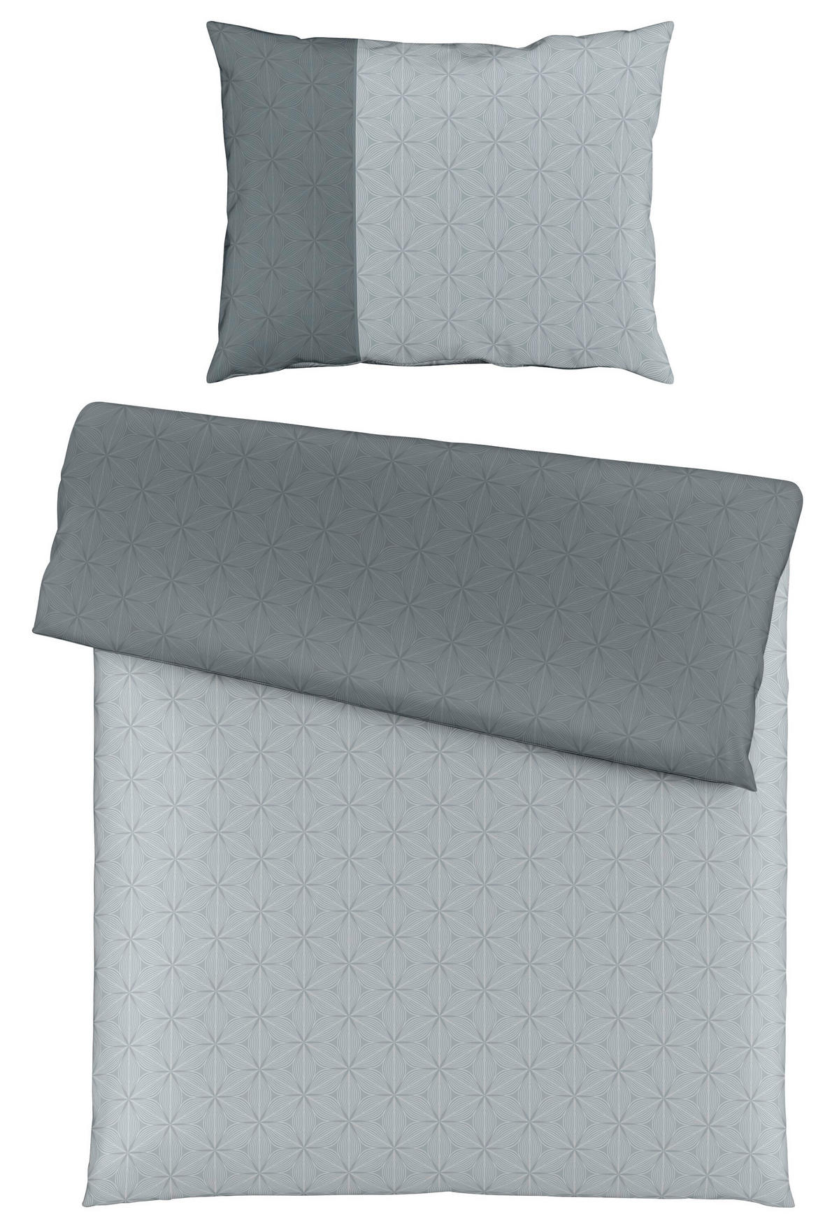 POSTELJNINA OPAL ELITE 140/200 cm damast siva, svetlo siva  - siva/svetlo siva, Konvencionalno, tekstil (140/200cm) - Fleuresse