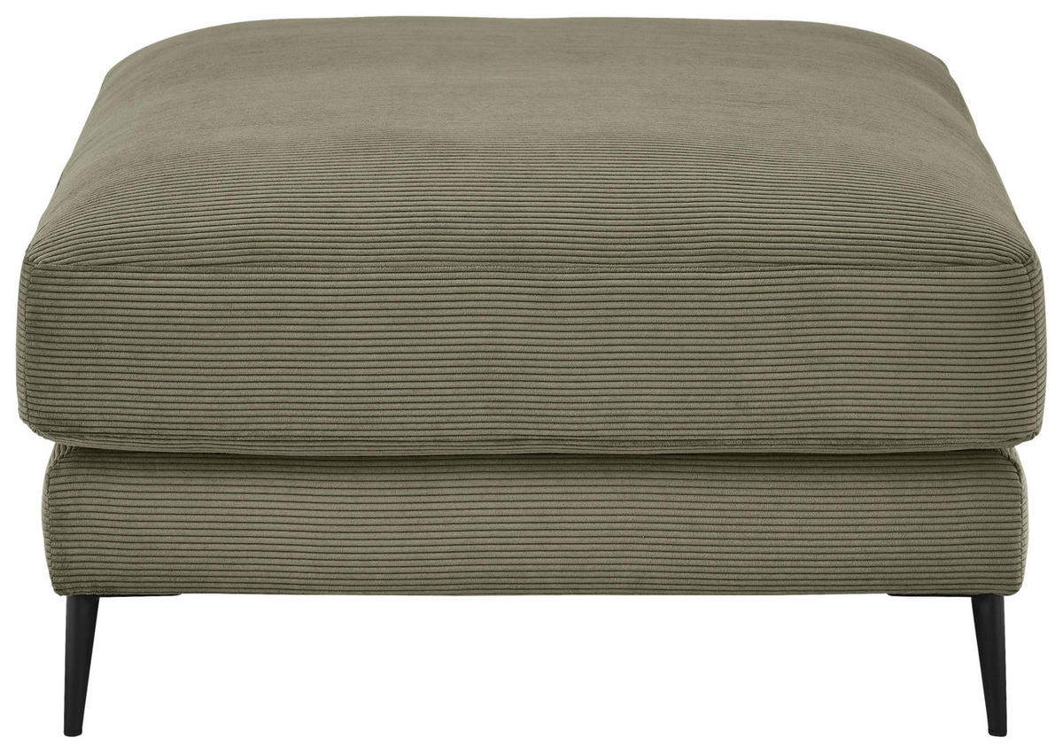HOCKER in Textil Olivgrün  - Schwarz/Olivgrün, Design, Textil/Metall (90/43/90cm) - Dieter Knoll
