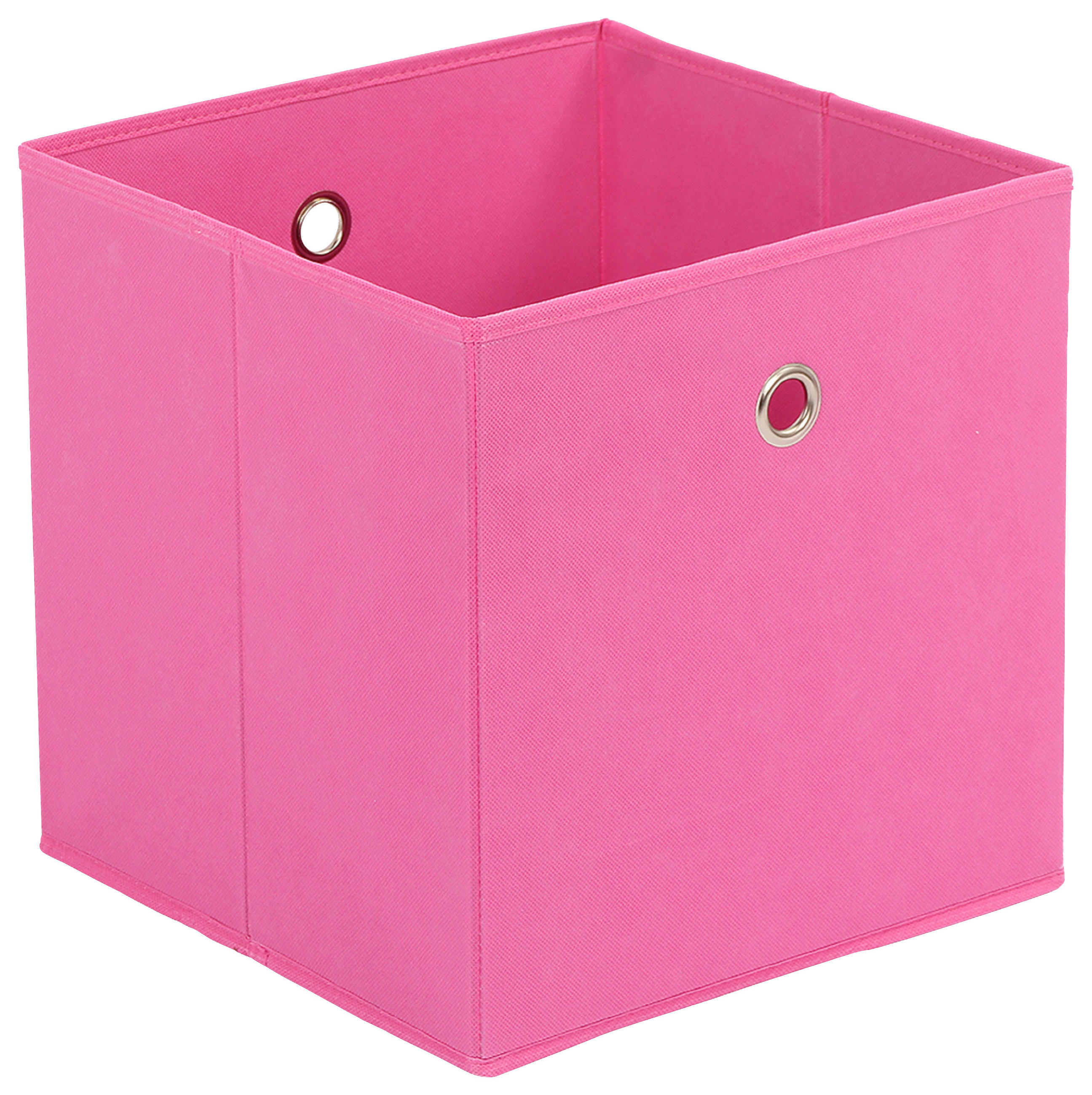 SKLADACÍ BOX, kov, textil, kartón, 32/32/32 cm - pink/strieborná, Design, kartón/kov (32/32/32cm) - Carryhome