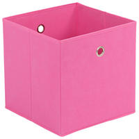 SKLADACÍ BOX, kov, textil, kartón, 32/32/32 cm - pink/strieborná, Design, kartón/kov (32/32/32cm) - Carryhome