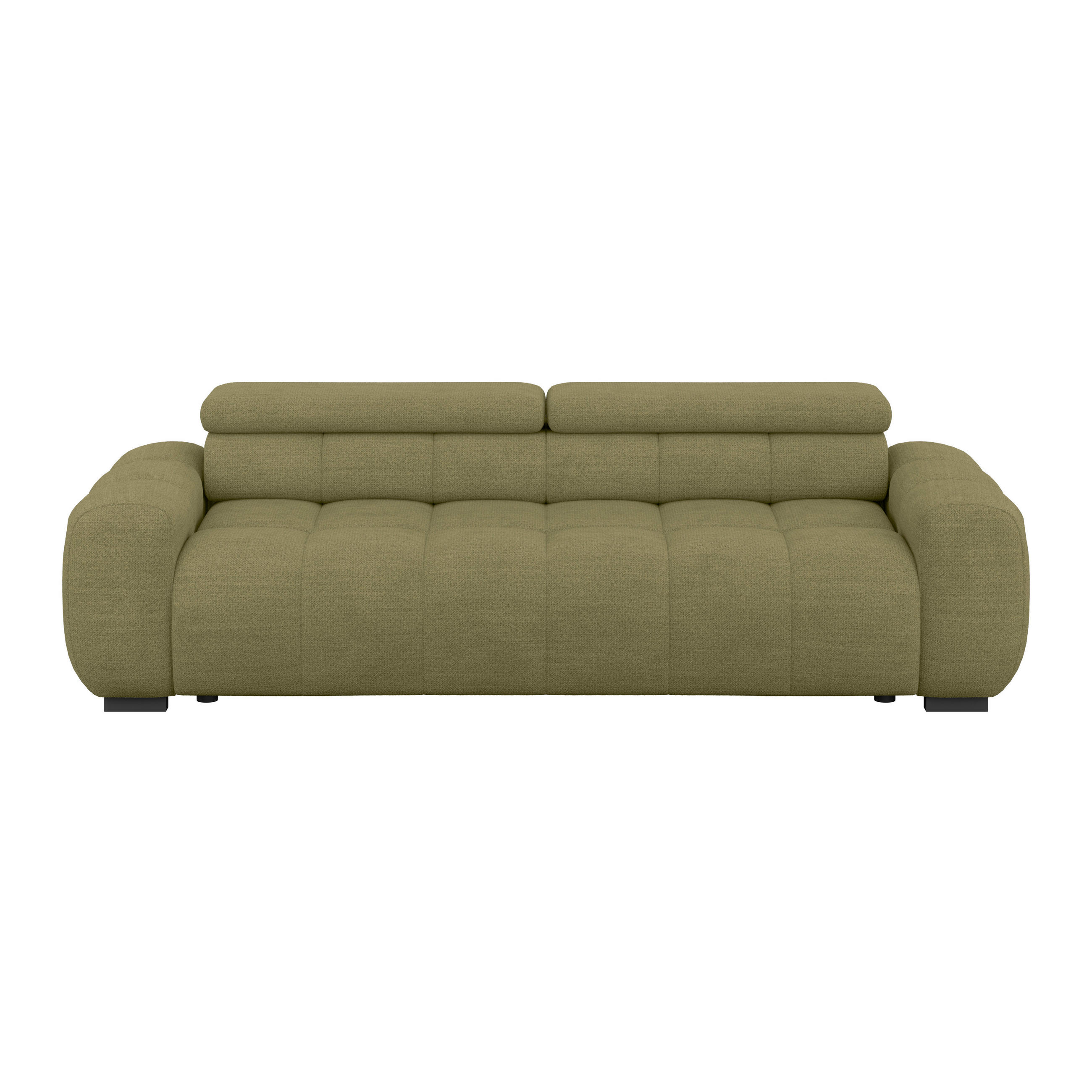 BIGSOFA inkl. mot. Funktion Webstoff Dunkelgrün  - Dunkelgrün/Schwarz, Design, Kunststoff/Textil (248/77-97/108cm) - Welnova