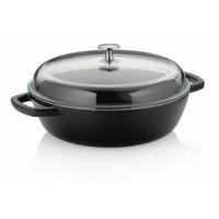 SCHMORPFANNE  - Schwarz, KONVENTIONELL, Glas/Metall (28/16cm) - Kela