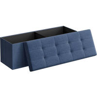 ÚLOŽNÝ BOX NA SEDENIE, textil, kompozitné drevo, 110/38/38 cm - tmavomodrá, Basics, kompozitné drevo/textil (110/38/38cm)