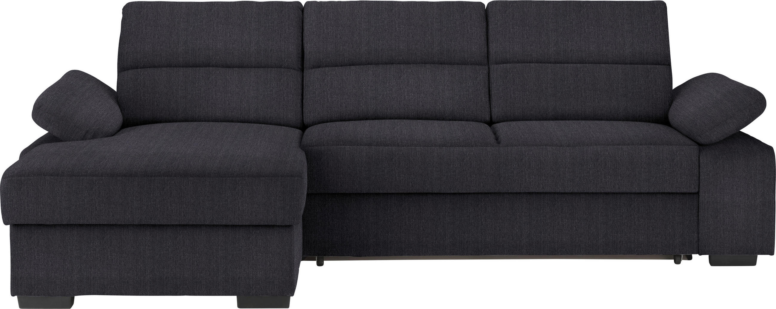 ECKSOFA Anthrazit Webstoff  - Dunkelbraun/Anthrazit, KONVENTIONELL, Kunststoff/Textil (166/258cm) - Cantus