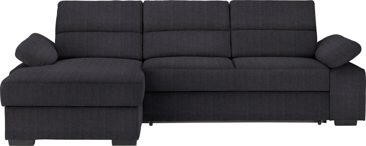 ECKSOFA in Webstoff Anthrazit  - Dunkelbraun/Anthrazit, Konventionell, Kunststoff/Textil (166/258cm) - Cantus