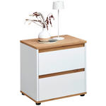 NACHTKÄSTCHEN 50/50/38 cm  in Weiß, Eiche Artisan  - Schwarz/Weiß, MODERN, Holzwerkstoff/Kunststoff (50/50/38cm) - Carryhome