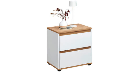 NACHTSCHRANK 50/50/38 cm  - Schwarz/Weiß, MODERN, Holzwerkstoff/Kunststoff (50/50/38cm) - Carryhome