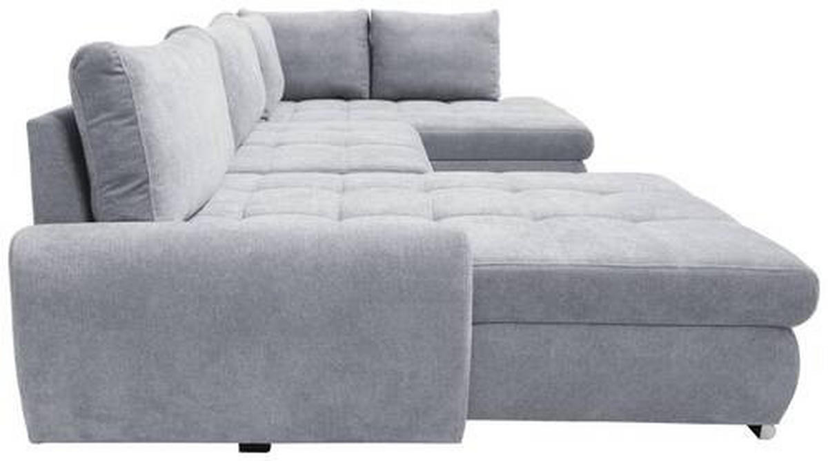 ECKSOFA in Velours Hellgrau  - Chromfarben/Hellgrau, Design, Kunststoff/Textil (174cm) - Livetastic
