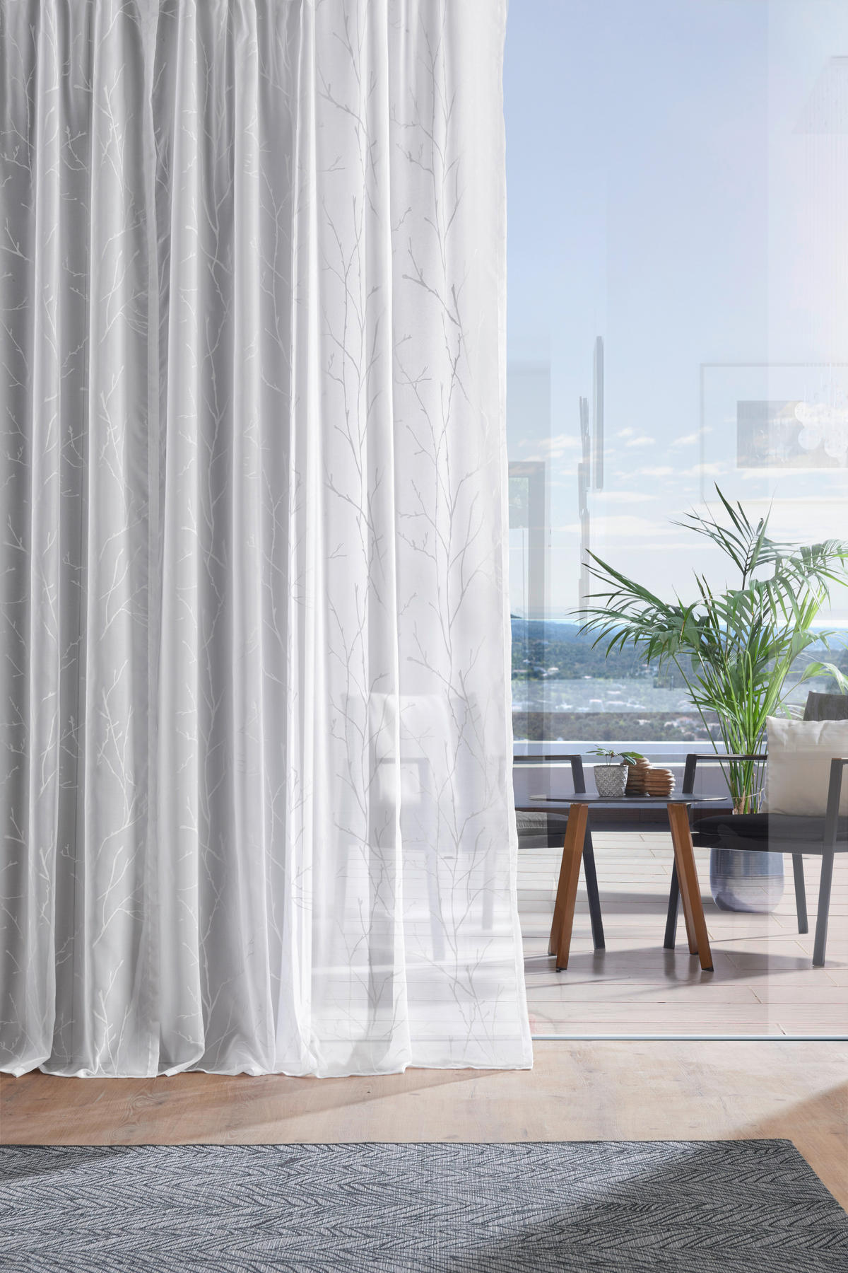 FERTIGVORHANG halbtransparent  - Weiss, Konventionell, Textil (140/245cm) - Esposa