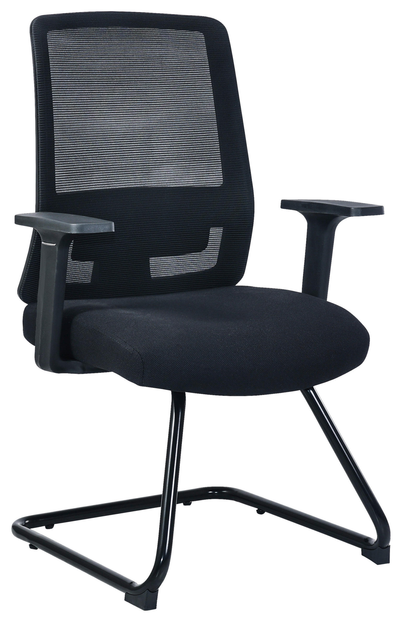STOL MED ARMSTÖD järn vävt tyg matt  - svart, Modern, metall/textil (64/97/55cm) - Novel