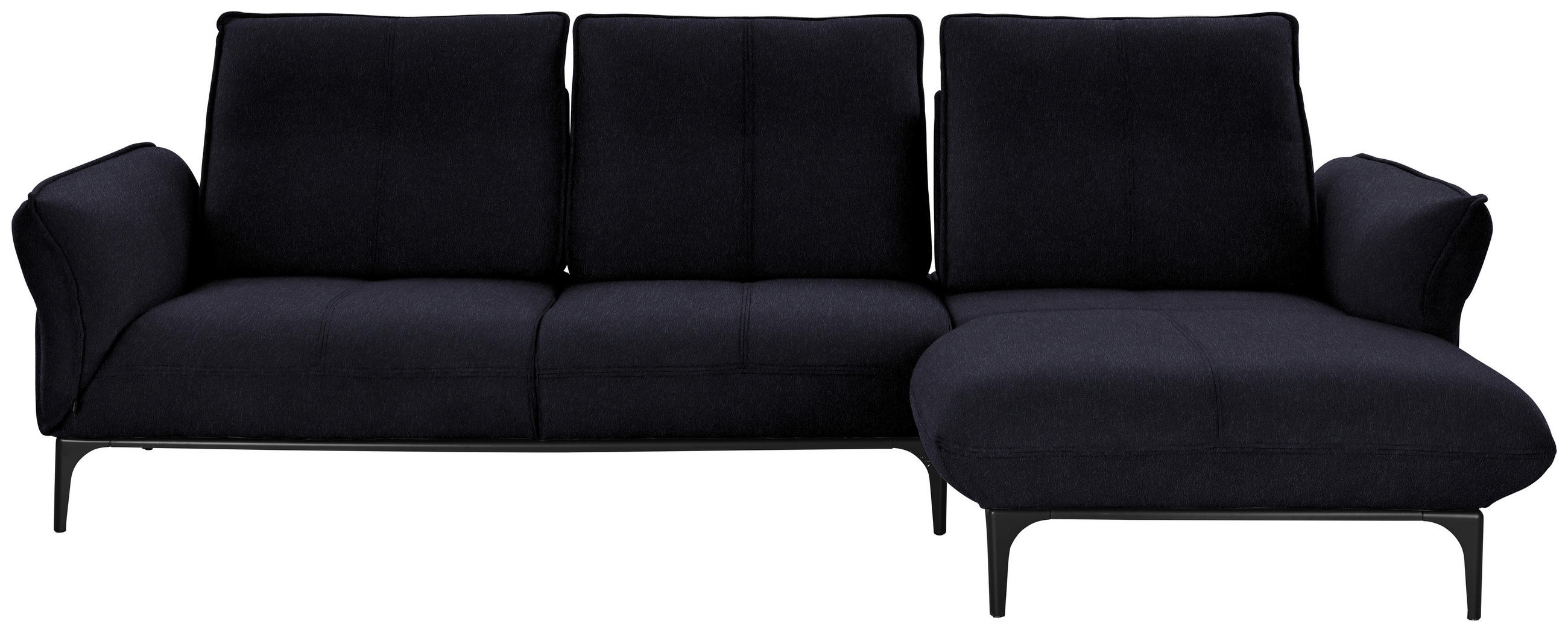 ECKSOFA in Echtleder Schwarz  - Schwarz, Natur, Leder (277/182cm) - Valnatura