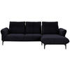 ECKSOFA in Echtleder Schwarz  - Schwarz, Natur, Leder (277/182cm) - Valnatura