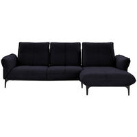 ECKSOFA in Echtleder Schwarz  - Schwarz, Natur, Leder (277/182cm) - Valnatura