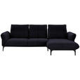 ECKSOFA in Echtleder Schwarz  - Schwarz, Natur, Leder (277/182cm) - Valnatura