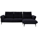 ECKSOFA in Echtleder Schwarz  - Schwarz, Natur, Leder (277/182cm) - Valnatura