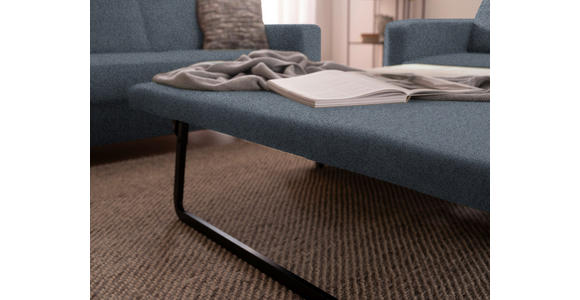 3-SITZER-SOFA in Flachgewebe Blau  - Chromfarben/Blau, Design, Textil/Metall (195/83/85cm) - Xora