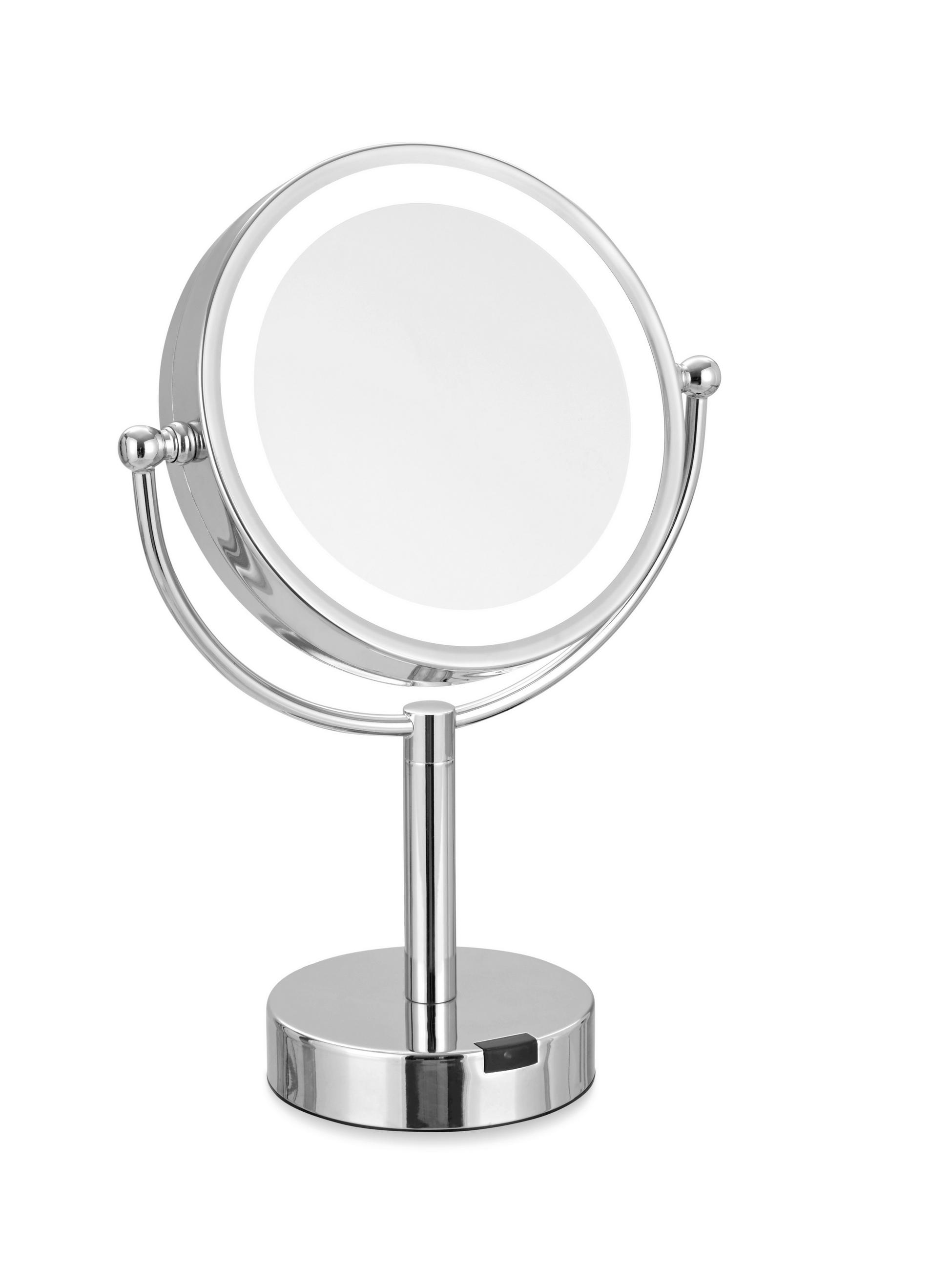 SCHMINKSPIEGEL     - Chromfarben, Basics, Glas/Metall (27,5/41/14cm) - Sadena