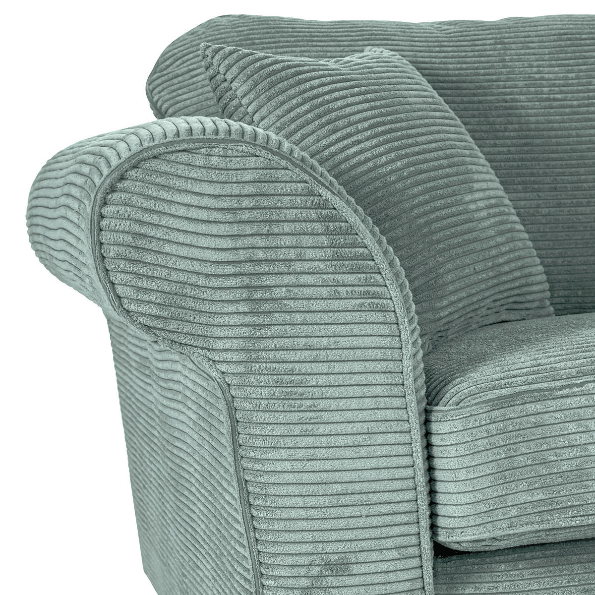 3-SITZER-SOFA Cord Mintgrün  - Dunkelbraun/Mintgrün, KONVENTIONELL, Holz/Textil (215/70/90cm) - home24
