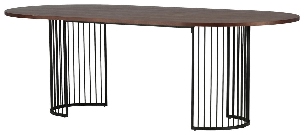 ESSTISCH in Metall, Holzwerkstoff 220/110/75 cm  - Dunkelbraun/Schwarz, Design, Holzwerkstoff/Metall (220/110/75cm) - Livetastic