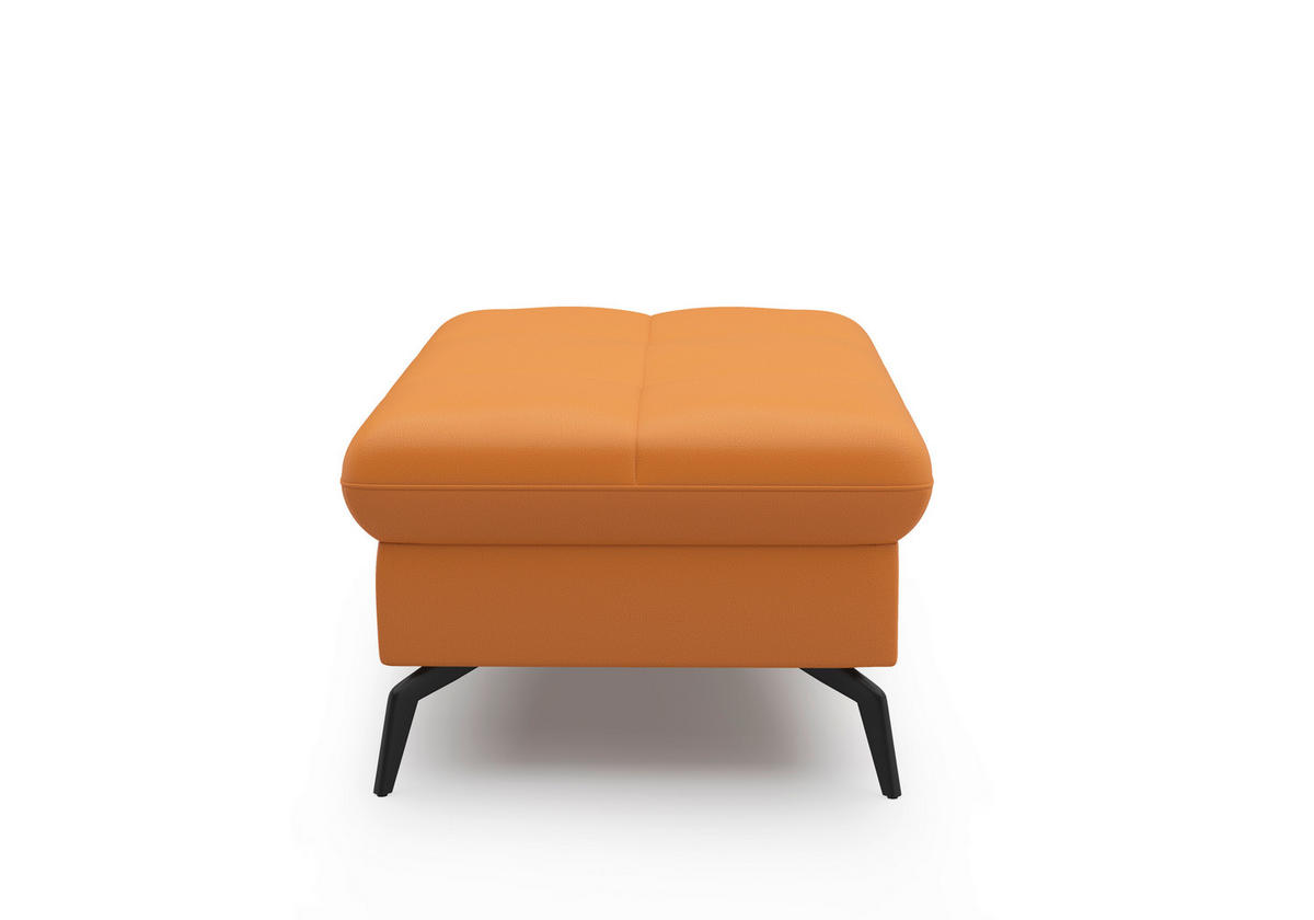 HOCKER in Leder Currygelb  - Currygelb/Schwarz, Konventionell, Leder/Metall (102/47/69cm) - Sit & More