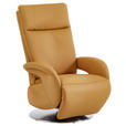 RELAXSESSEL in Leder Currygelb  - Currygelb/Edelstahlfarben, Design, Leder/Metall (70/108/80cm) - Cantus