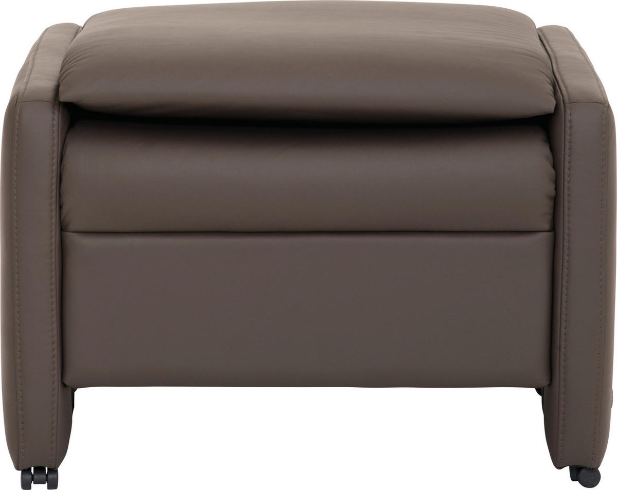 HOCKER in Leder Schlammfarben  - Schlammfarben/Schwarz, Konventionell, Leder/Kunststoff (72/50/80cm) - Himolla