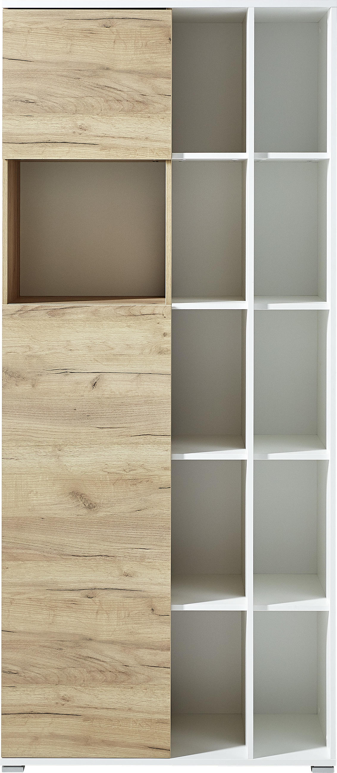 AKTENSCHRANK Weiß, Eichefarben - Eichefarben/Weiß, Design, Holzwerkstoff (85/197/40cm) - MID.YOU