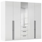DREHTÜRENSCHRANK 251/223/61 cm,  in Weiß, Weiß Hochglanz, 5-türig  - Chromfarben/Weiß Hochglanz, Basics, Glas/Holzwerkstoff (251/223/61cm) - Novel