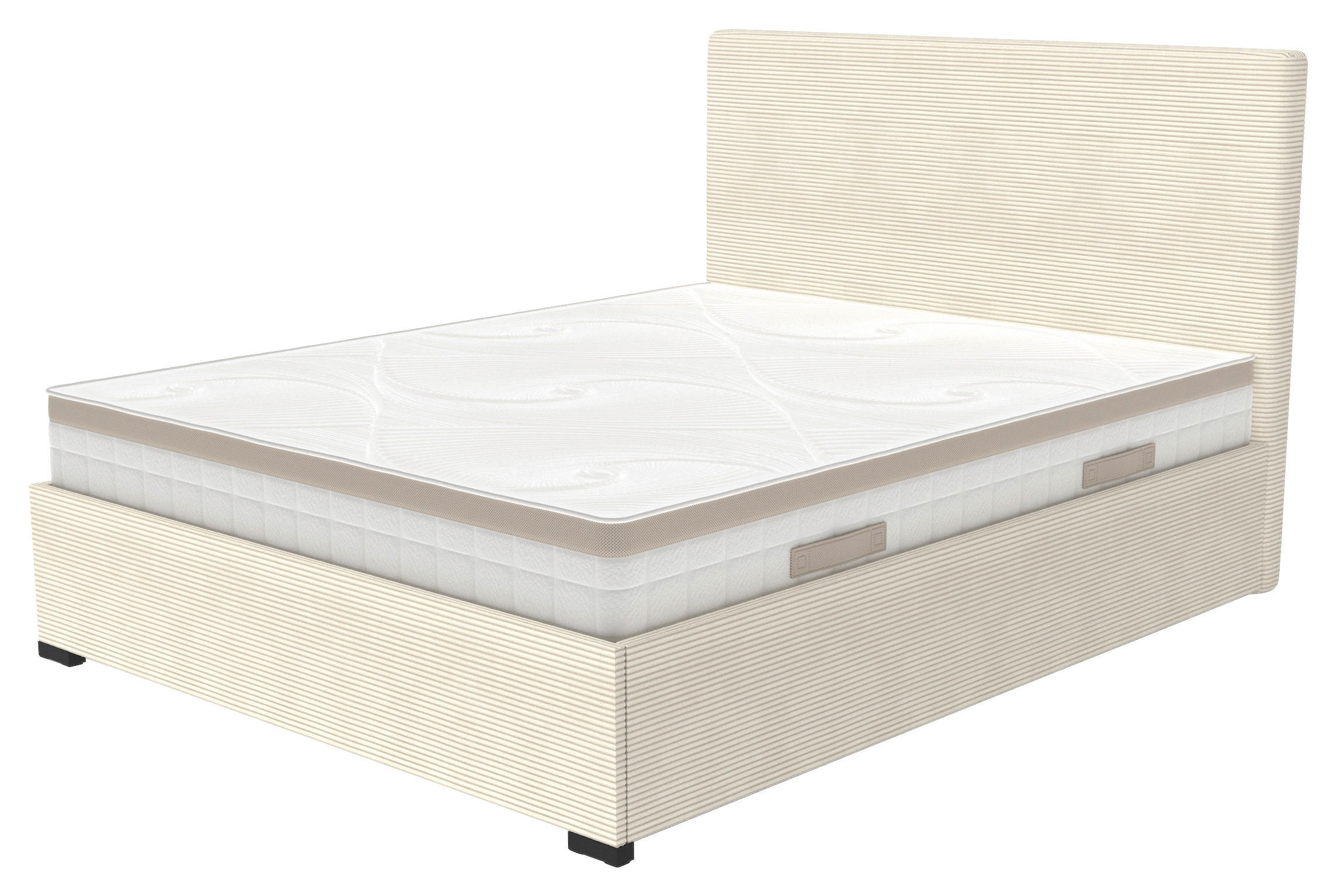 Pat, crem - crem, Basics, textil/material pe bază de lemn (120/200cm) - Hespo