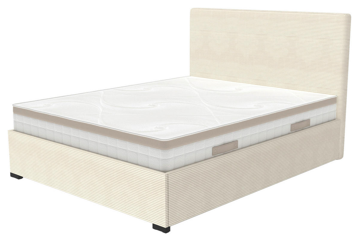 Pat, crem - crem, Basics, textil/material pe bază de lemn (120/200cm) - Hespo