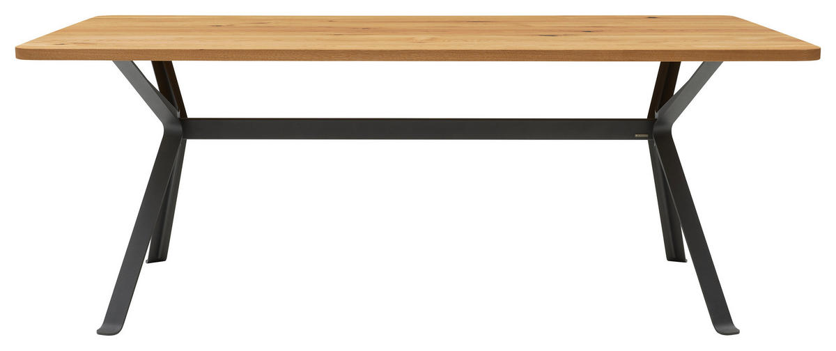 ESSTISCH Asteiche massiv rechteckig Eichefarben  - Eichefarben/Anthrazit, Design, Holz/Metall (200/100/77cm) - Musterring