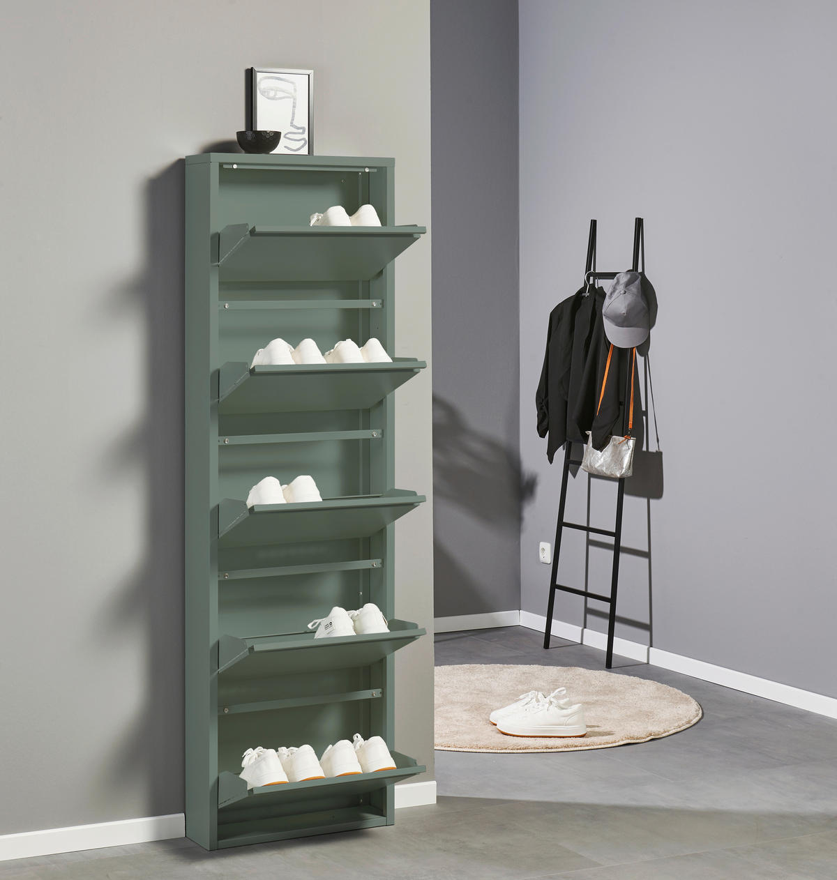 SCHUHKIPPER  in 51/170/16 cm  - Salbeigrün, MODERN, Metall (51/170/16cm) - Boxxx