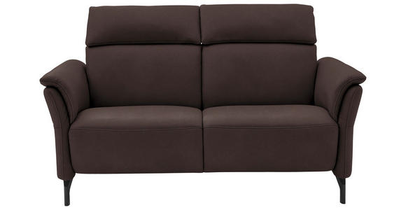 2-SITZER-SOFA  in Echtleder Dunkelbraun   - Dunkelbraun/Schwarz, KONVENTIONELL, Leder/Metall (178/103/95cm) - Dieter Knoll