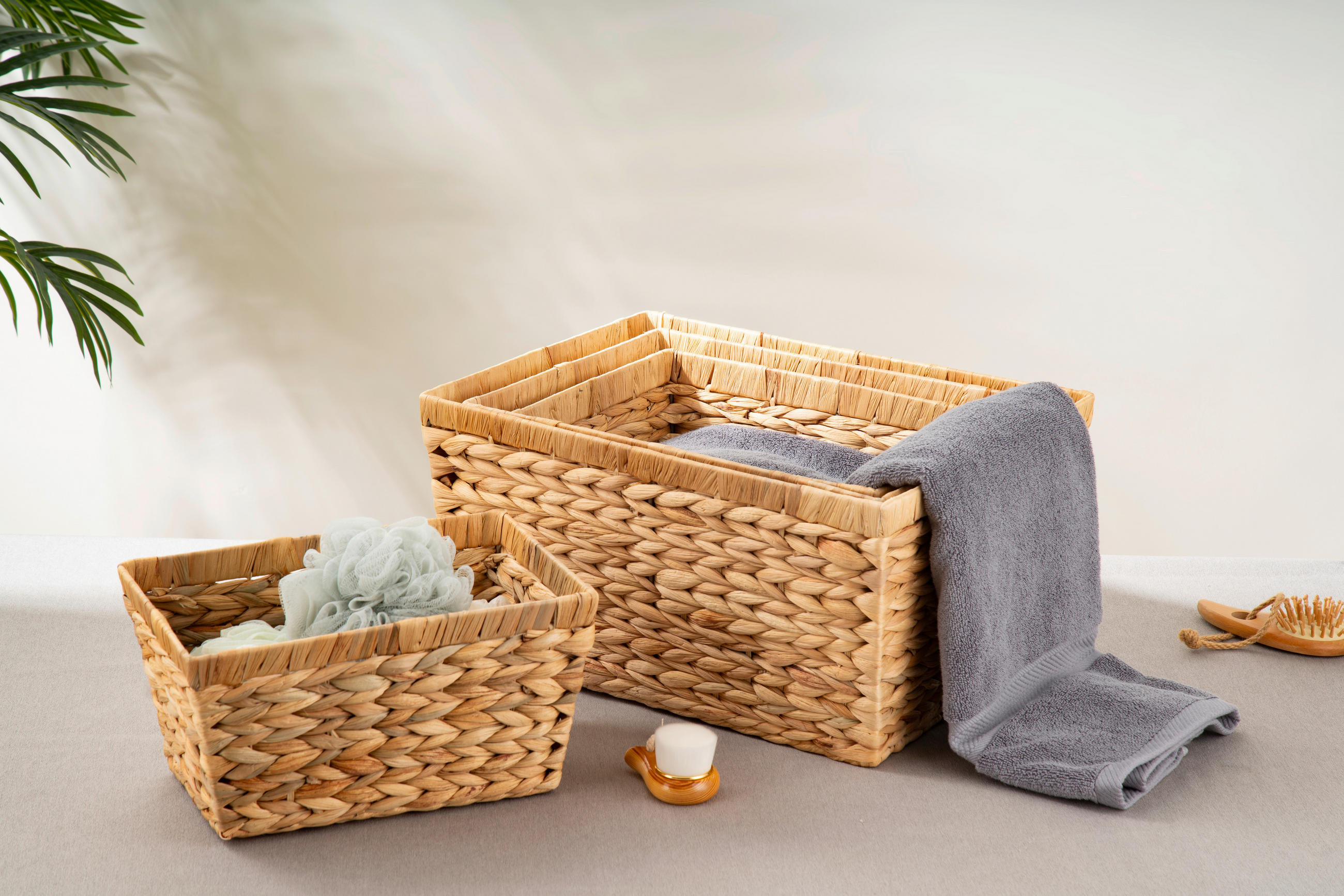 AUFBEWAHRUNGSBOXEN-SET     - Naturfarben, Basics, Holz (2,86kg) - Echtwerk