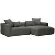ECKSOFA in Flachgewebe Schwarz  280/170 cm  - Schwarz, KONVENTIONELL, Kunststoff/Textil (280/170cm) - Carryhome