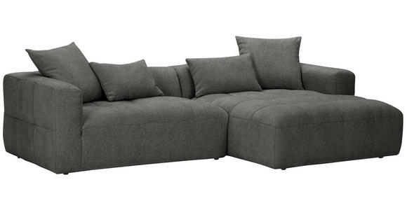 ECKSOFA in Flachgewebe Schwarz  280/170 cm  - Schwarz, KONVENTIONELL, Kunststoff/Textil (280/170cm) - Carryhome