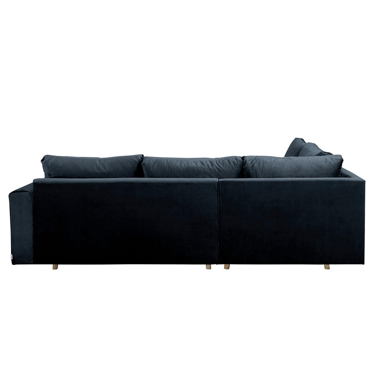 ECKSOFA Ariella in Samt Dunkelblau  161/231 cm  - Naturfarben/Dunkelblau, Design, Holz/Textil (161/231cm) - Livetastic