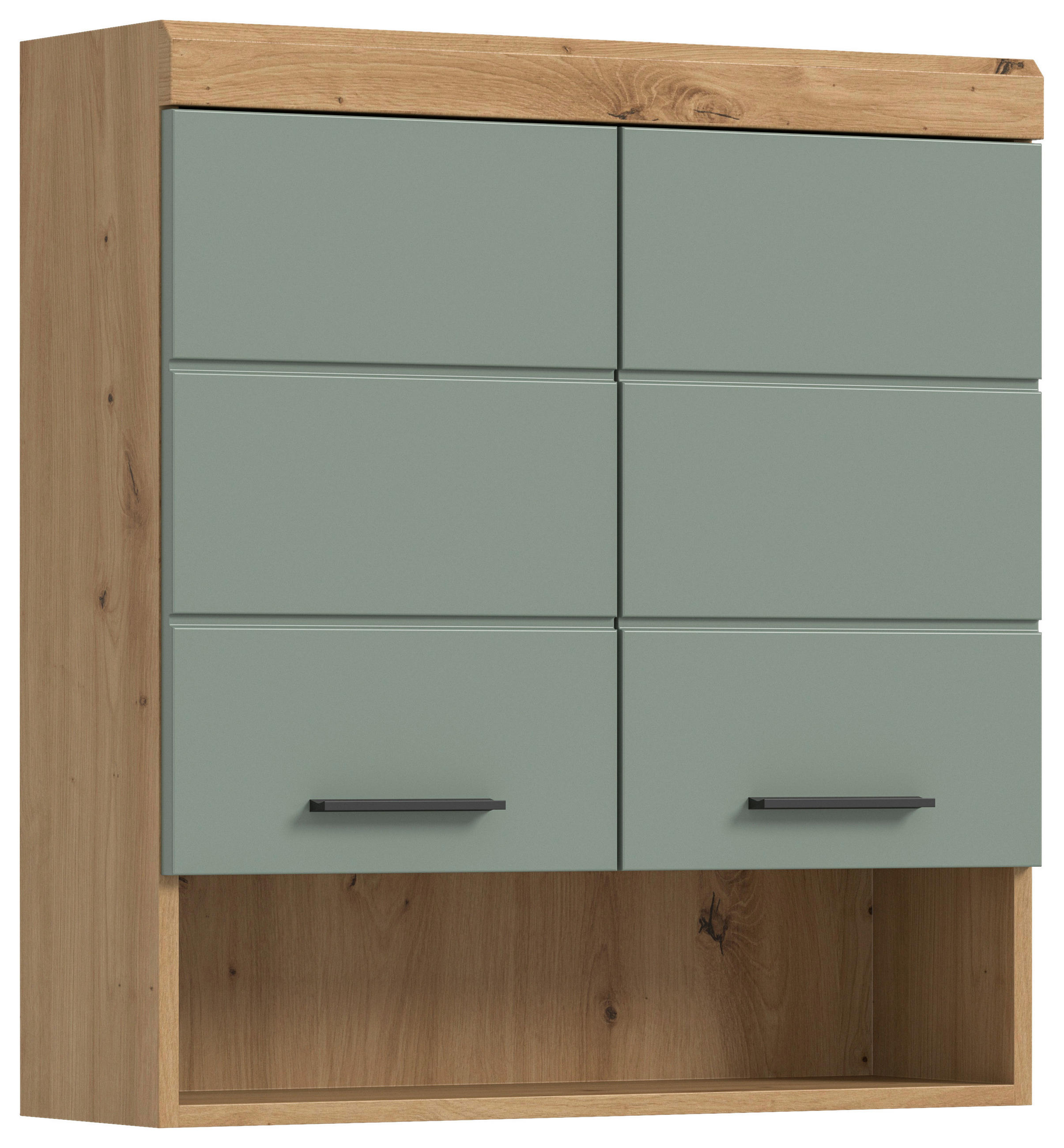 HÄNGESCHRANK 74/79/24 cm  - Salbeigrün/Schwarz, Modern, Holzwerkstoff/Kunststoff (74/79/24cm) - MID.YOU