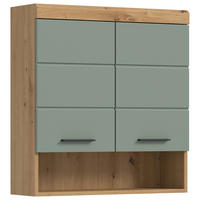 HÄNGESCHRANK 74/79/24 cm  - Salbeigrün/Schwarz, Modern, Holzwerkstoff/Kunststoff (74/79/24cm) - MID.YOU