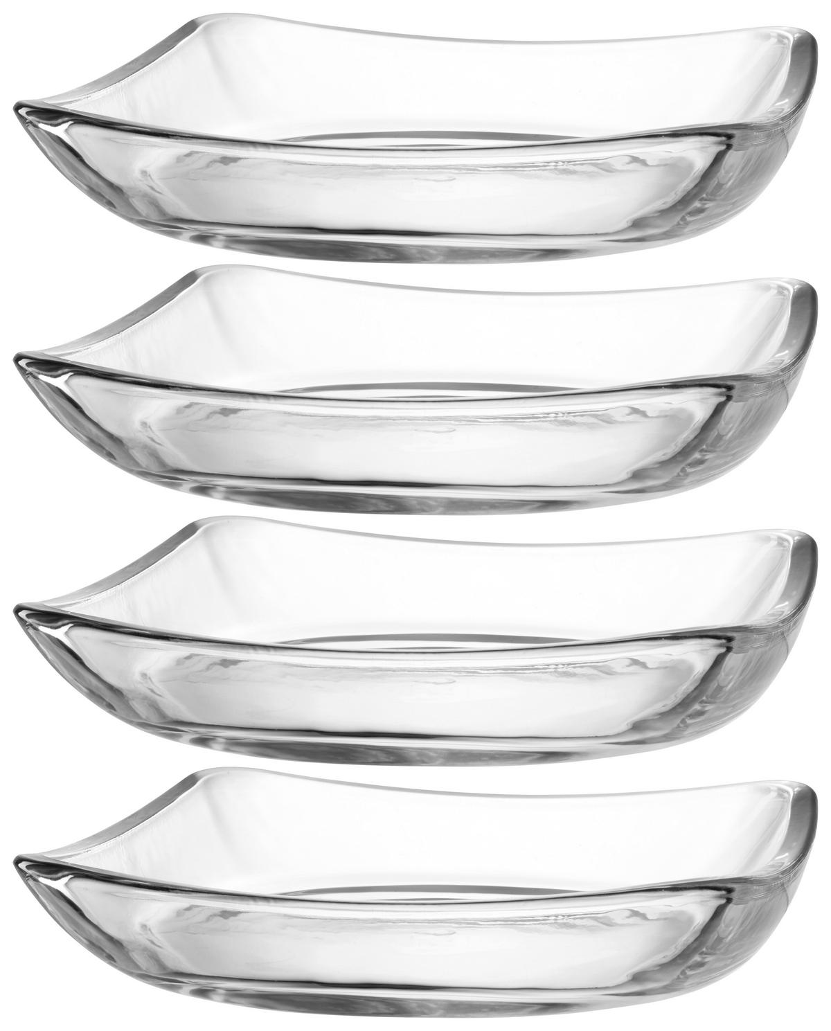 TELLERSET Piazza 4-teilig  - Klar, Design, Glas (20/4/20cm) - Leonardo