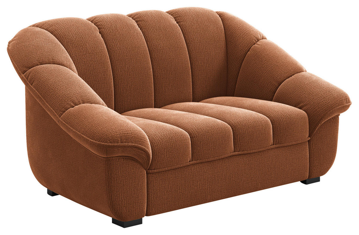 2-SITZER-SOFA  in Chenille Terracotta  - Terracotta/Schwarz, KONVENTIONELL, Kunststoff/Textil (163/88/104cm) - Welnova