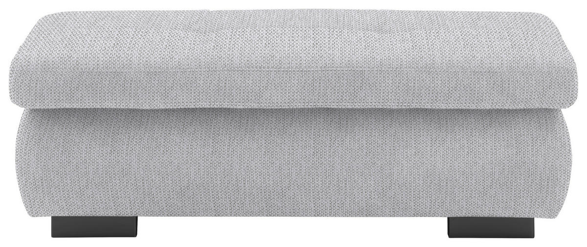 HOCKER in Textil Silberfarben  - Silberfarben/Schwarz, Design, Textil/Metall (138/44/67cm) - Beldomo Style