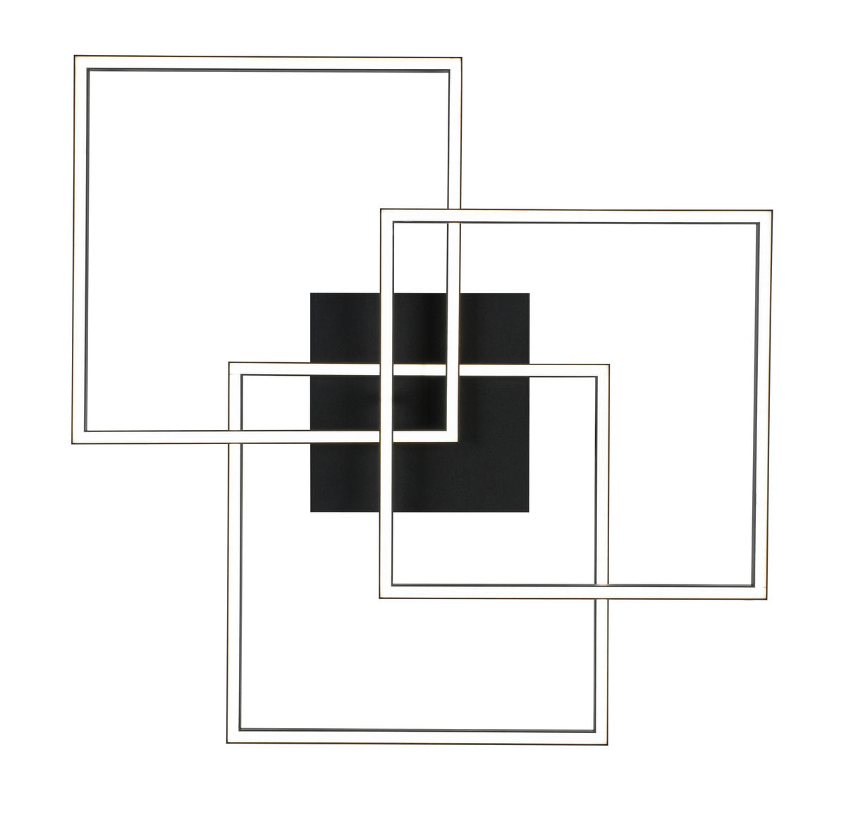 LED PLAFONJERA  - bela/crna, Trendi, metal/plastika (70/70/9cm) - Novel