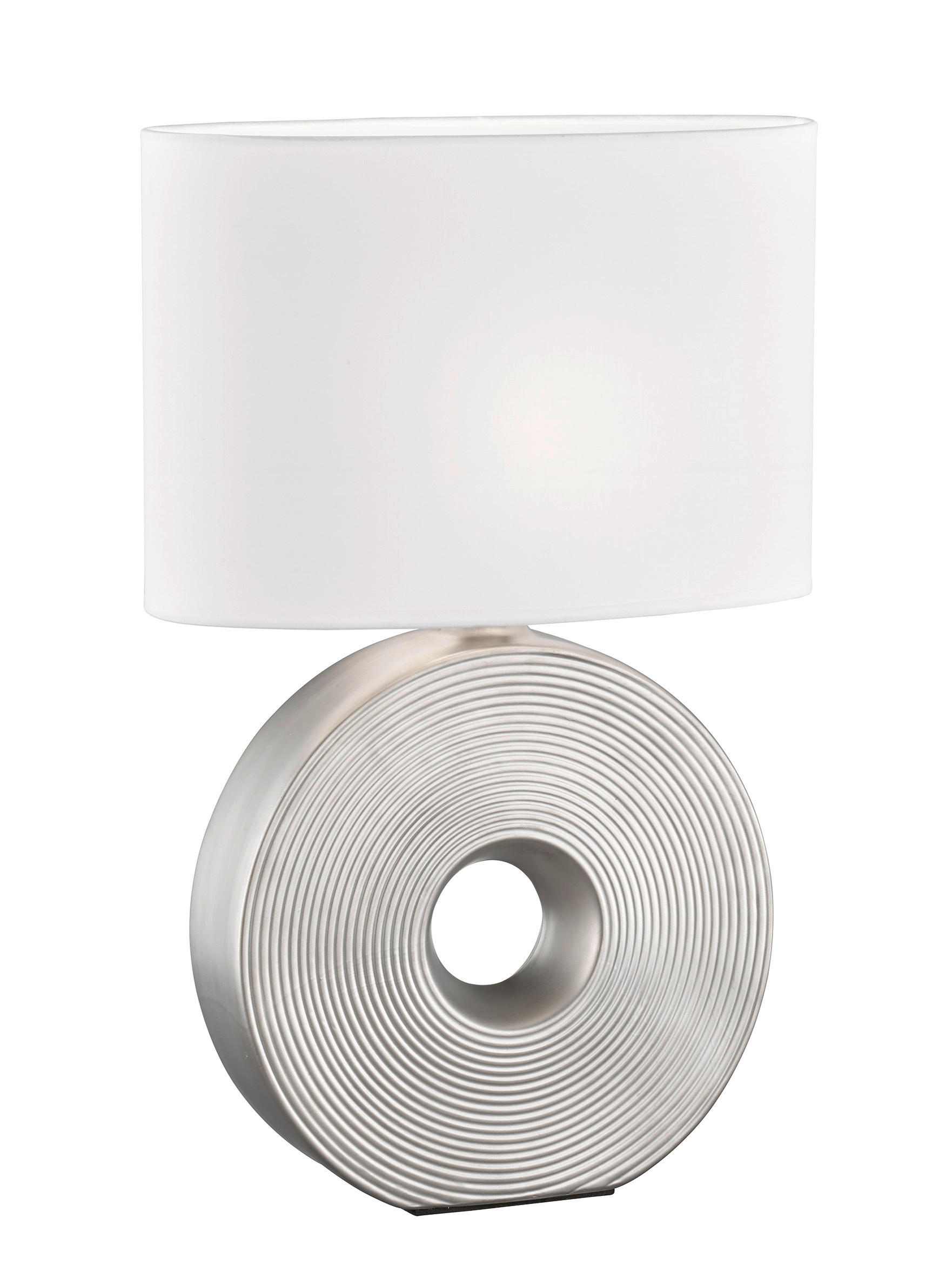 BORDSLAMPA 34/17/53 cm   - vit/silver, Design, textil/keramik (34/17/53cm) - Fischer & Honsel