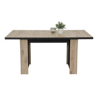 ESSTISCH 90/160-320/76 cm Nachbildung  Metall, Holzwerkstoff ausziehbar rechteckig Schwarz, Eichefarben  - Eichefarben/Schwarz, MODERN, Holzwerkstoff/Metall (90/160-320/76cm) - P & B