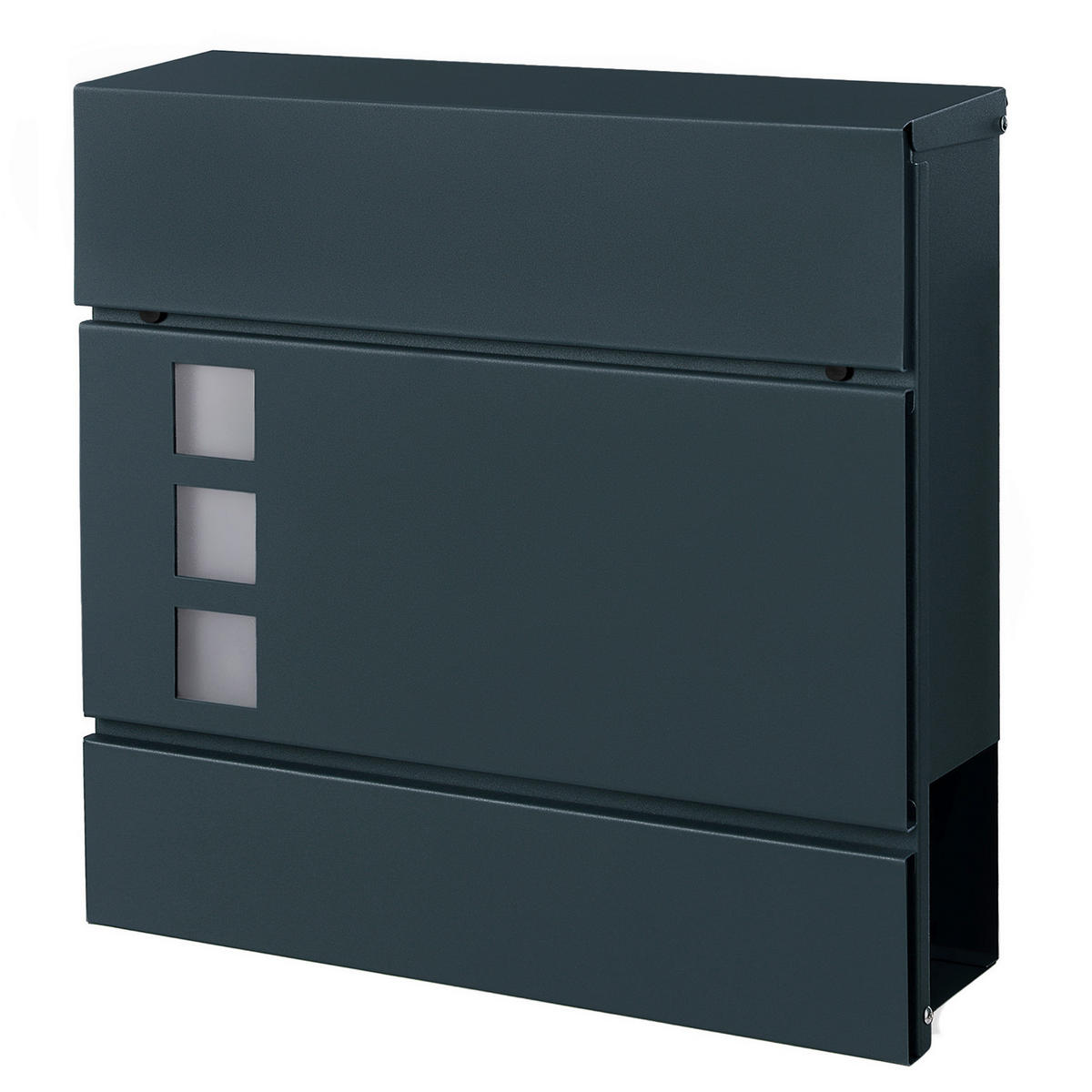 BRIEFKASTEN  - Dunkelgrau, Basics, Kunststoff/Metall (37/37/10.5cm)