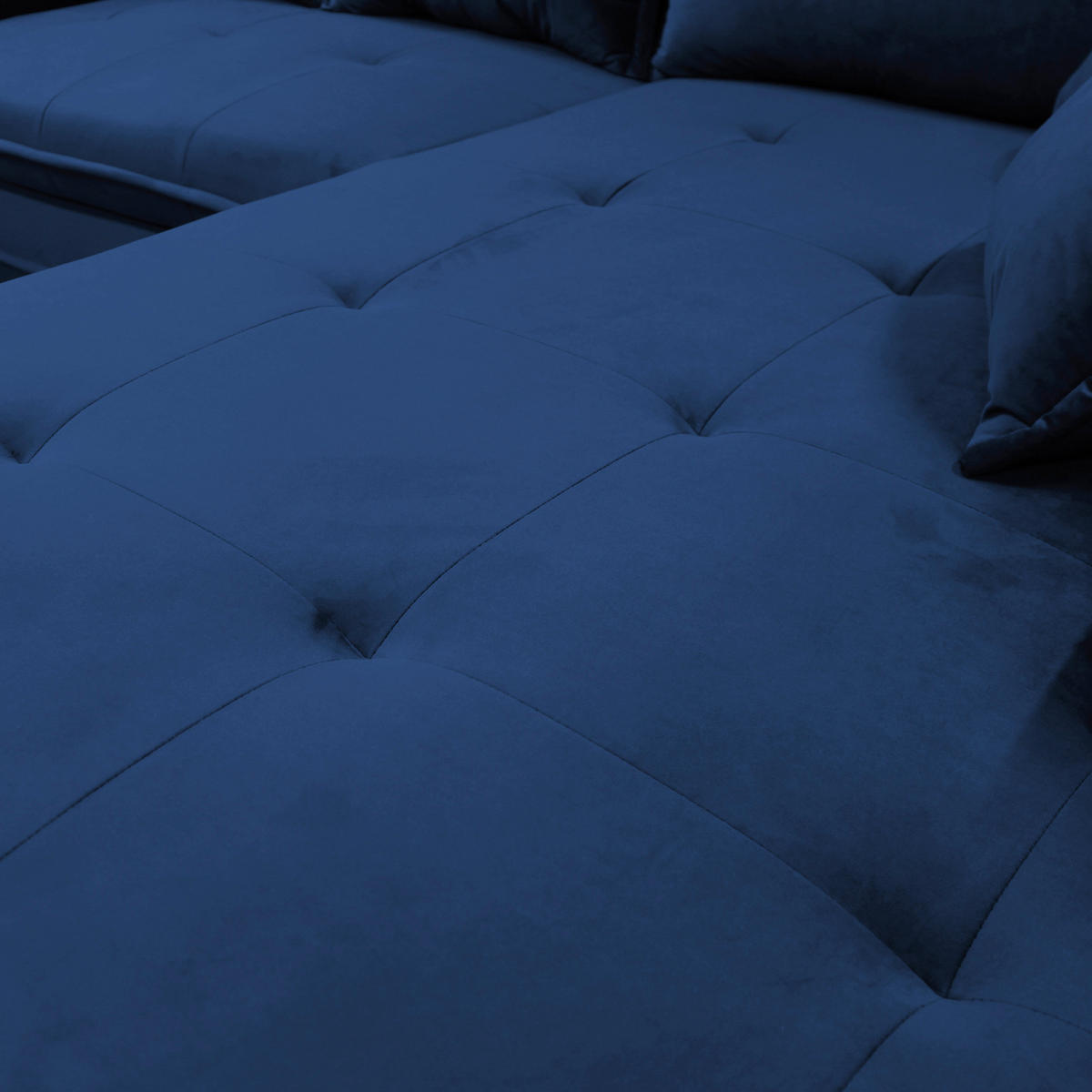 ECKSOFA Royalblau Velours  - Blau/Royalblau, Design, Textil/Metall (277/187cm) - Livetastic