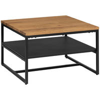 COUCHTISCH in Holz, Metall 70/70/45,5 cm  - Schwarz/Naturfarben, Design, Holz/Metall (70/70/45,5cm) - MID.YOU