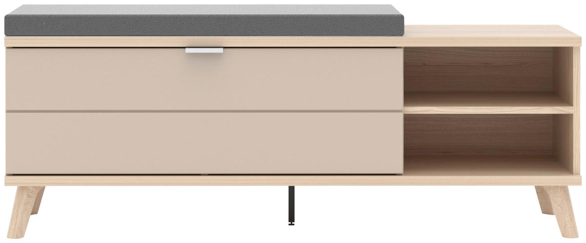 GARDEROBNA KLOP barve hrasta, kašmir - barve kroma/kašmir, Design, kovina/tekstil (130/51/38cm) - Stylife