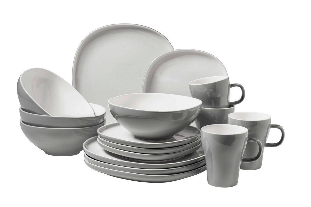 KOMBISERVICE 16-teilig  - Grau, Basics, Keramik - Mäser